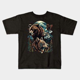 Grizzly Bear Bold Behaviors Kids T-Shirt